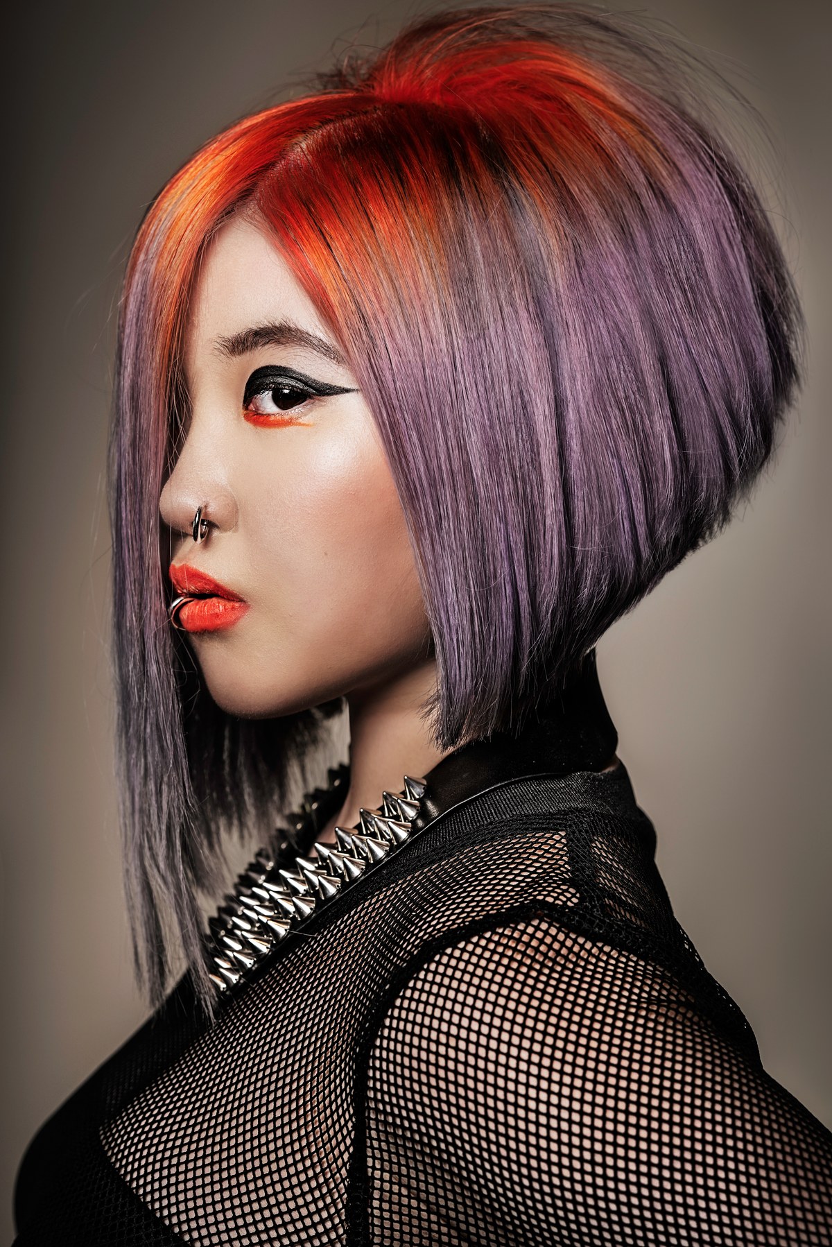 Vivid colour bob — Aveda Vancouver